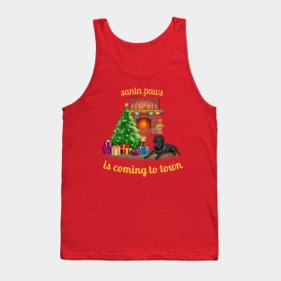 santa paws is coming to town with black labrador Tank Top